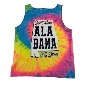 Destinations Mens Sweet Home Alabama Gulf Shores Tie Dye Tank Top Large USA Made